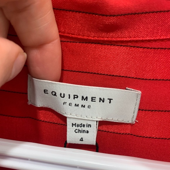 NWT Equipment Red Striped Jumpsuit Size 4 - Picture 3 of 8